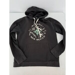 Next Level Apparel Hoodie Unisex L Gray Roswell New Mexico Alien UFO Graphic